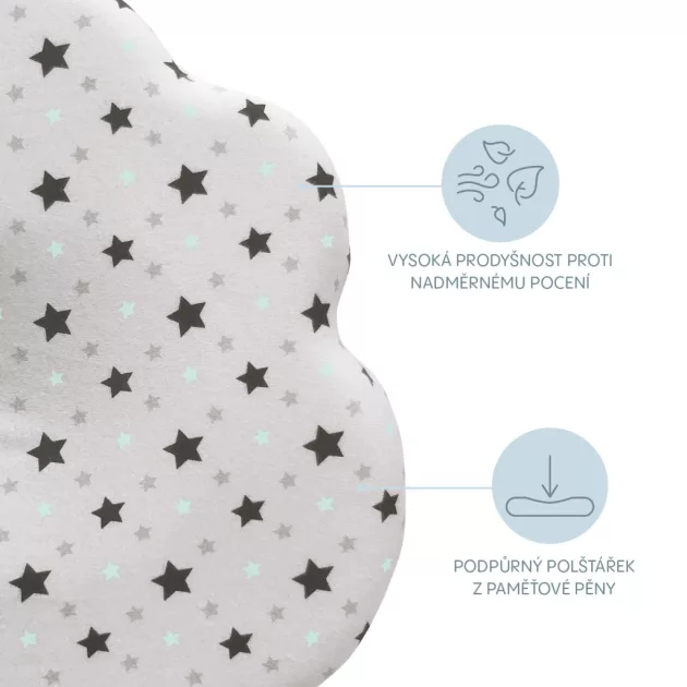 Zopa Memóriahabos párna csillagokkal, pink Pink stars