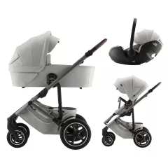   Britax Römer Smile 5Z Comfort Set Lux (Smile 5z babakocsi + mózeskosár + Baby-Safe Pro) - Linen Grey