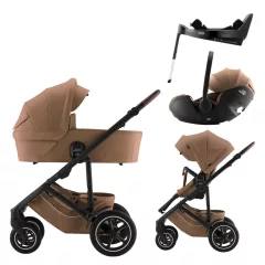  Britax Römer Smile 5Z Comfort Plus Set Lux (Smile 5z babakocsi + mózeskosár + Baby-Safe Pro + Vario Base 5Z) - Warm Caramel