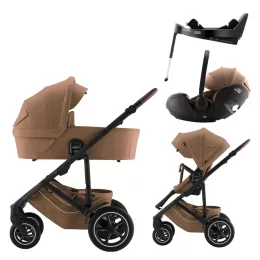   Britax Römer Smile 5Z Comfort Plus Set Lux (Smile 5z babakocsi + mózeskosár + Baby-Safe Pro + Vario Base 5Z) - Warm Caramel