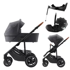   Britax Römer Smile 5Z Comfort Plus Set Classic (Smile 5z babakocsi + mózeskosár + Baby-Safe Pro + Vario Base 5Z) - Midnight Grey