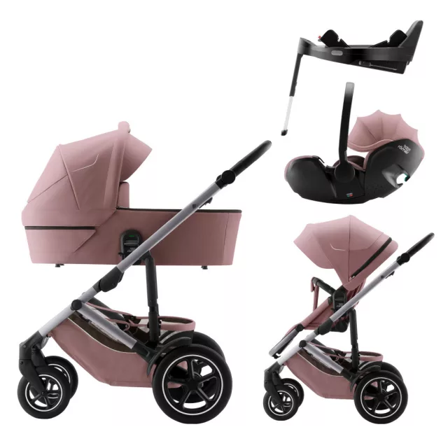 Britax Römer Smile 5Z Comfort Plus Set Style (Smile 5z babakocsi + mózeskosár + Baby-Safe Pro + Vario Base 5Z) - Dusty Rose