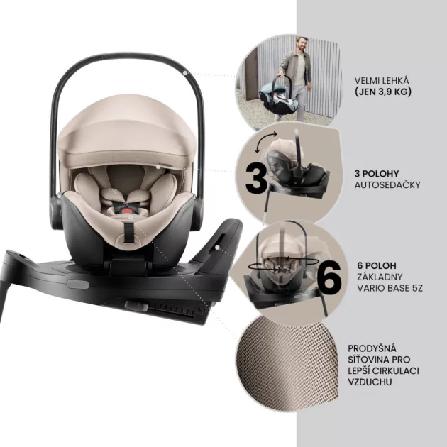 Britax Römer Smile 5Z Comfort Plus Set Style (Smile 5z babakocsi + mózeskosár + Baby-Safe Pro + Vario Base 5Z) - Dusty Rose