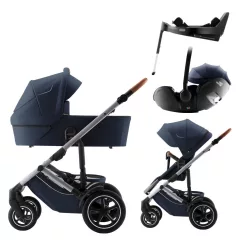   Britax Römer Smile 5Z Comfort Plus Set Style (Smile 5z babakocsi + mózeskosár + Baby-Safe Pro + Vario Base 5Z) - Night Blue