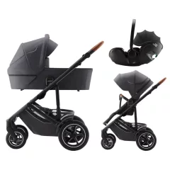   Britax Römer Smile 5Z Comfort Set Classic (Smile 5z babakocsi + mózeskosár + Baby-Safe Pro) - Midnight Grey