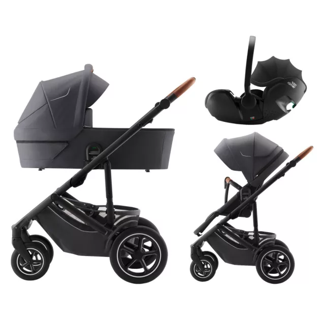 Britax Römer Smile 5Z Comfort Set Classic (Smile 5z babakocsi + mózeskosár + Baby-Safe Pro) - Midnight Grey