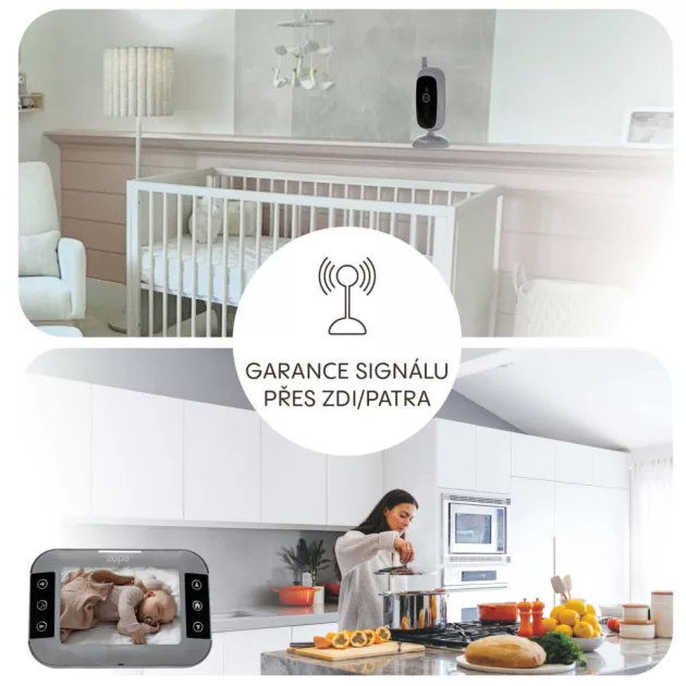 Zopa Static digitális videós bébiőr, szürke Grey