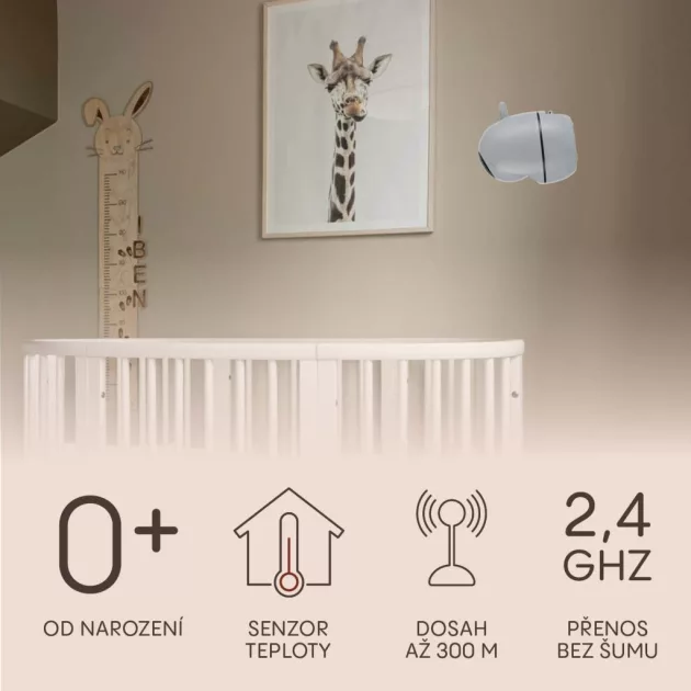 Zopa Observatory digitális videós bébiőr, szürke Grey