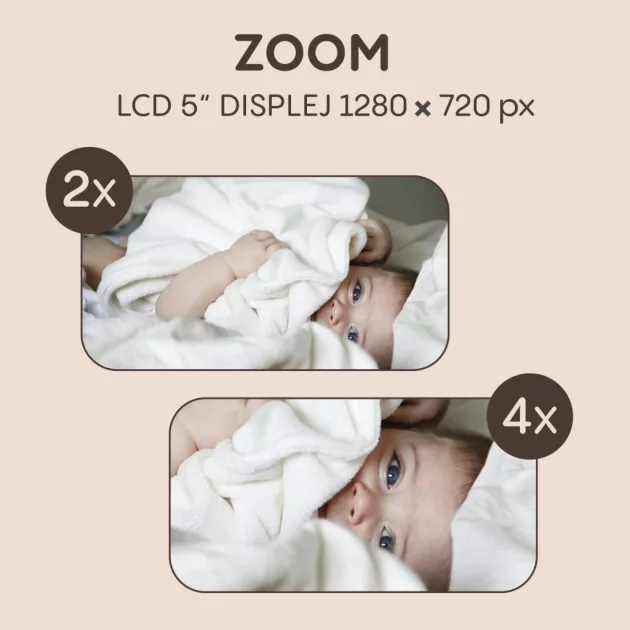 Zopa Observatory digitális videós bébiőr, szürke Grey