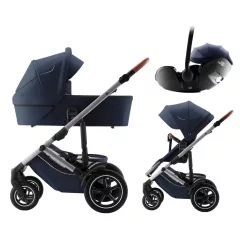   Britax Römer Smile 5Z Comfort Set Style (Smile 5z babakocsi + mózeskosár + Baby-Safe Pro) - Night Blue