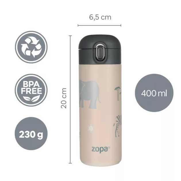 Zopa 400 ml-es termosz szívószállal, hegyvidék Mountains