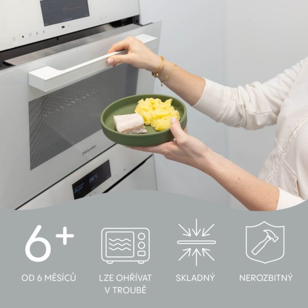 Zopa Szilikon tányér - fenyőzöld Forest Green