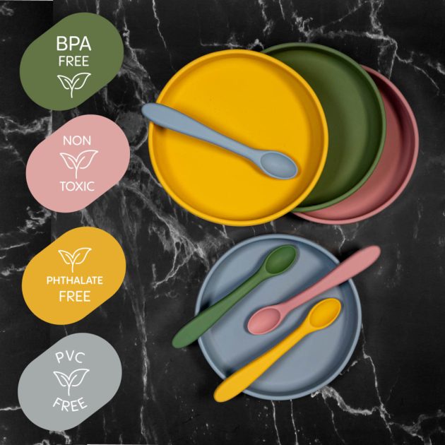 Zopa Szilikon tányér - fenyőzöld Forest Green