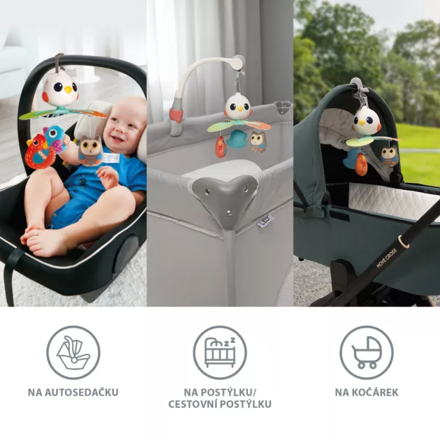 Zopa Multifunkciós zenélő forgó 3in1 Birds