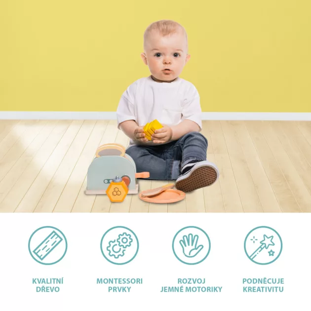 Zopa Fa kenyérpirító készlet Wood