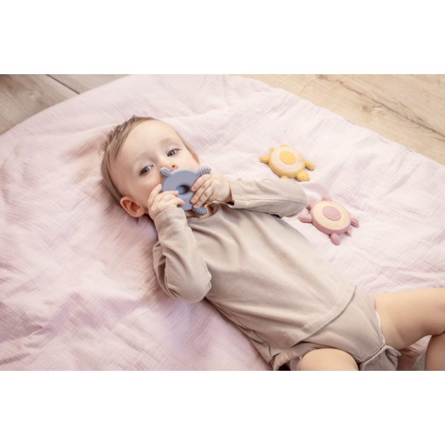 Zopa Szilikon-fa rágóka Teknős - mustársárga Mustard Yellow