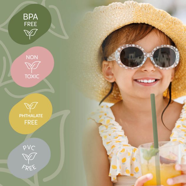 Zopa Szilikon szívószál 4 db - rózsaszín Old Pink