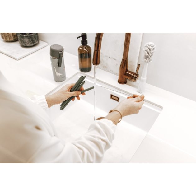 Zopa Szilikon szívószál 4 db - rózsaszín Old Pink