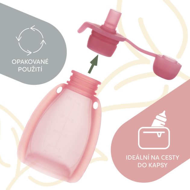 Zopa Szilikon újratölthető bébiétel tasak - zöld Transparent Green