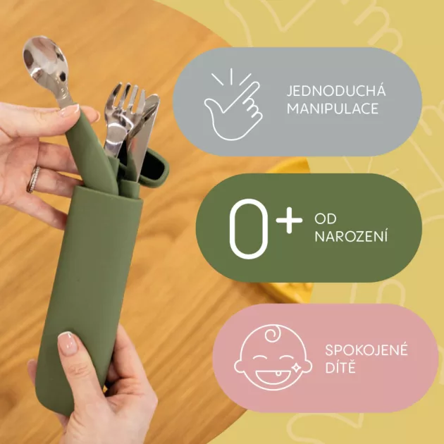 Zopa Szilikon evőeszköz tok - mustársárga Mustard Yellow