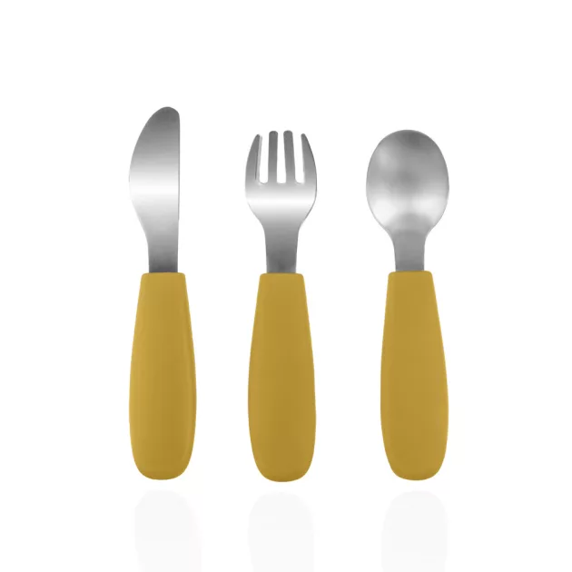 Zopa Szilikon gyerek evőeszköz - mustársárga Mustard Yellow