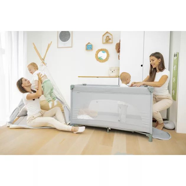 Zopa Lely utazóágy, ezüstszürke Silver Grey