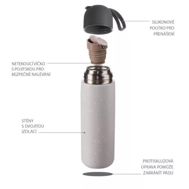 Zopa 400 ml-es termosz szilikon fogantyúval, hegyvidék Mountains