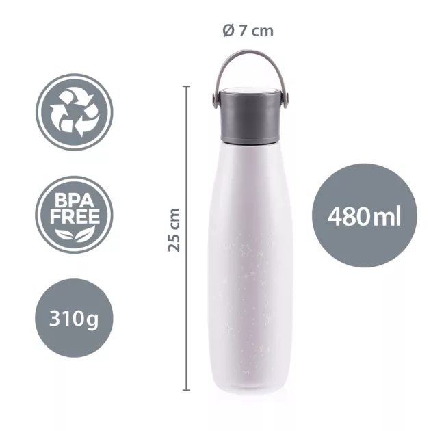 Zopa 480 ml-es termosz fogantyúval, virágok Flowers