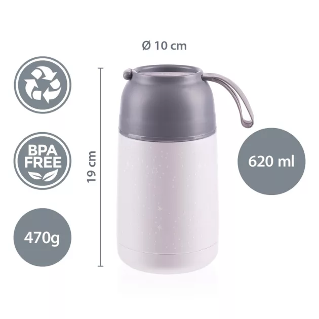 Zopa 620 ml-es ételtermosz szilikon tartóval, csillagok Stars