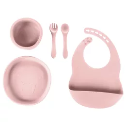 Zopa Szilikon étkezési szett - rózsaszín Old Pink