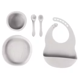 Zopa Szilikon étkezési szett - galambszürke Dove Grey