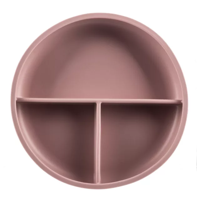 Zopa Szilikon osztott tányér tapadókoronggal - rózsaszín Old Pink