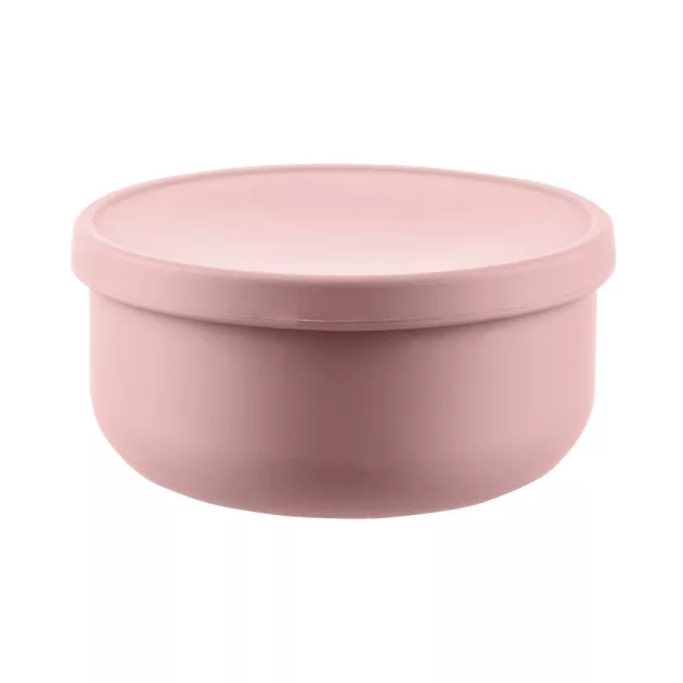 Zopa Szilikon tál fedővel - rózsaszín Old Pink