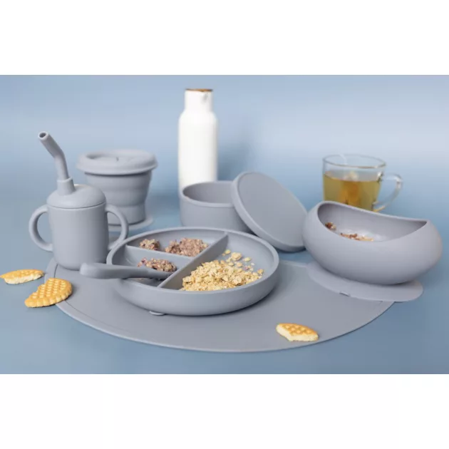 Zopa Szilikon tál fedővel - rózsaszín Old Pink
