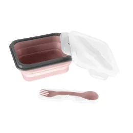   Zopa Szilikon uzsonnásdoboz kis kanállal (kicsi) - rózsaszín Old Pink