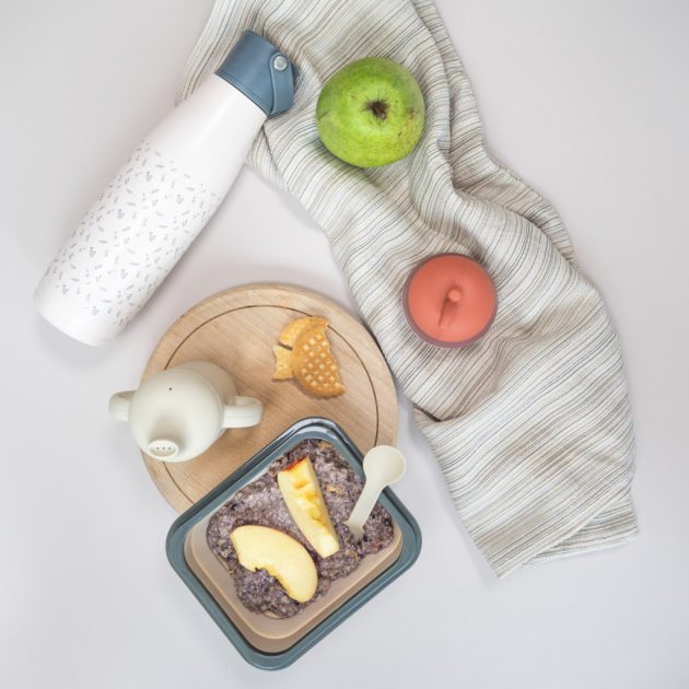 Zopa Szilikon uzsonnásdoboz kis kanállal (kicsi) - bézs Sand Beige