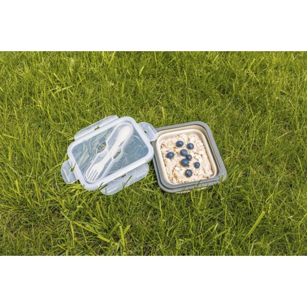 Zopa Szilikon uzsonnásdoboz kis kanállal (kicsi) - bézs Sand Beige