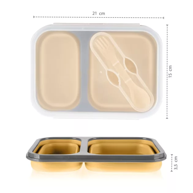 Zopa Szilikon uzsonnásdoboz kanállal (nagy) - mustársárga Mustard Yellow
