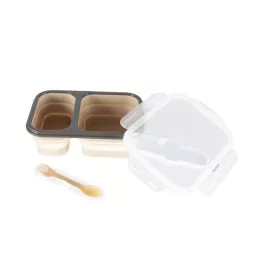  Zopa Szilikon uzsonnásdoboz kanállal (nagy) - bézs Sand Beige