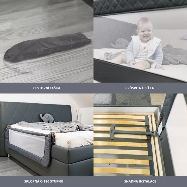 Zopa Bed rail Monna Silver grey