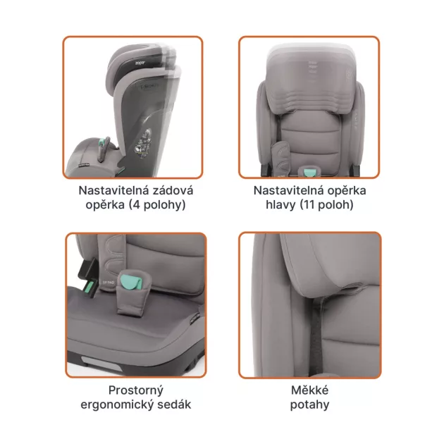 Zopa Matrix i-Size gyerekülés Foggy Grey