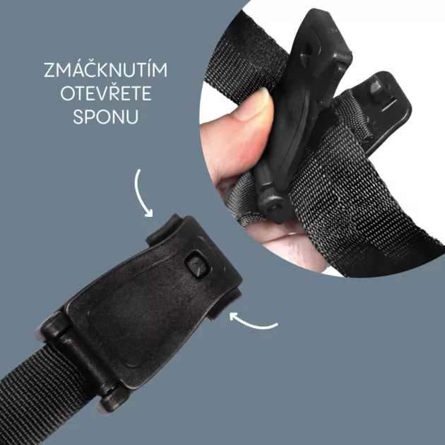 Zopa Deluxe biztonsági öv rögzítő csipesz autósüléshez Black