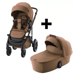   Britax Römer set multifunkciós babakocsi Smile 5Z + mózeskosár Lux Warm Caramel
