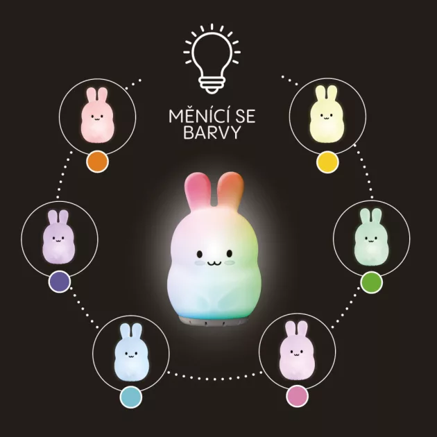 Zopa Szilikon LED éjszakai fény M-es méretben, nyuszi Rabbit