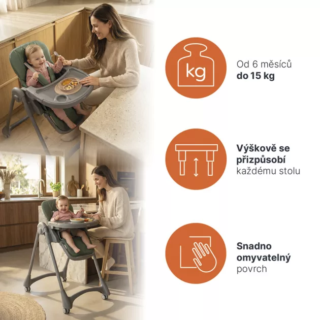 Zopa Primo etetőszék Light Grey