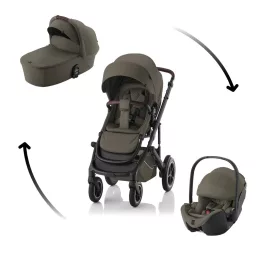   Britax Römer Smile 5Z Comfort Set Lux (Smile 5z babakocsi + mózeskosár + Baby-Safe Pro) - Linen Grey