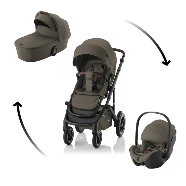 Britax Römer Smile 5Z Comfort Set Lux (Smile 5z babakocsi + mózeskosár + Baby-Safe Pro) - Linen Grey