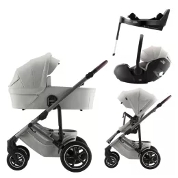   Britax Römer Smile 5Z Comfort Plus Set Lux (Smile 5z babakocsi + mózeskosár + Baby-Safe Pro + Vario Base 5Z) - Linen Grey