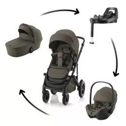   Britax Römer Smile 5Z Comfort Plus Set LUX 4in1 (Smile 5z babakocsi + mózeskosár + Baby-Safe Pro + Vario Base 5Z) Urban Olive