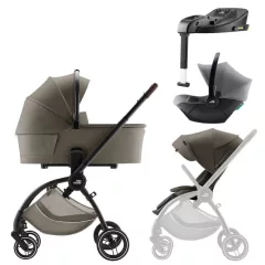   Britax Römer Rio Comfort Plus Core Set LUX 4in1 (Rio babakocsi + mózeskosár + Baby-Safe Core babahordozó + Core bázis) Urban Olive